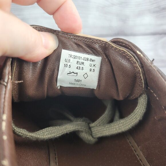 TRUE RELIGION-Men’s 10.5 Brown Leather Athletic Shoes Sneakers